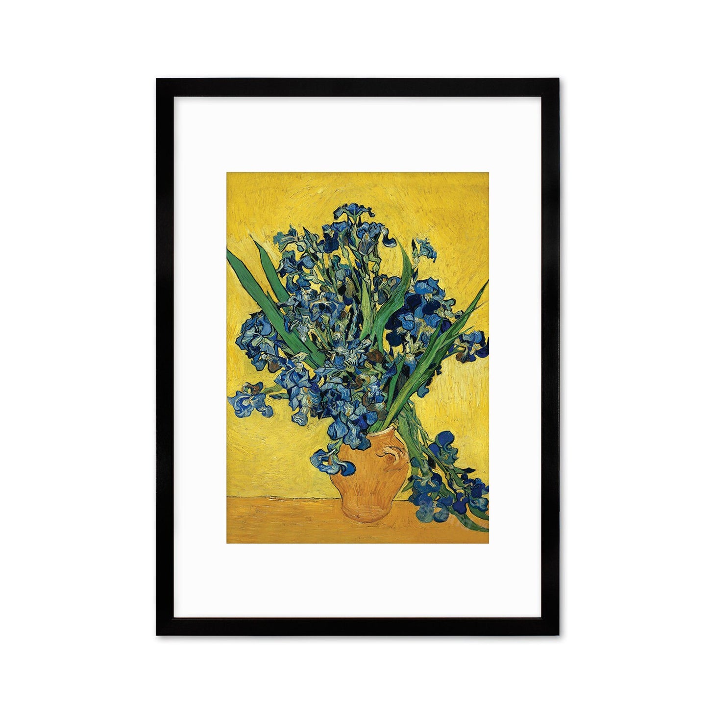 Vincent Van Gogh Art Print Poster Impressionist Iris Vase with Irises Flowers Impressionism Painting Framed Mounted Wall Beautiful A2 A3