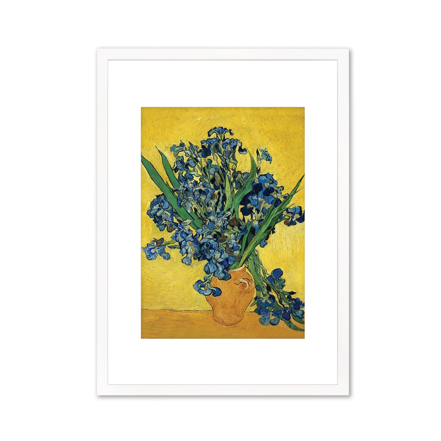 Vincent Van Gogh Art Print Poster Impressionist Iris Vase with Irises Flowers Impressionism Painting Framed Mounted Wall Beautiful A2 A3