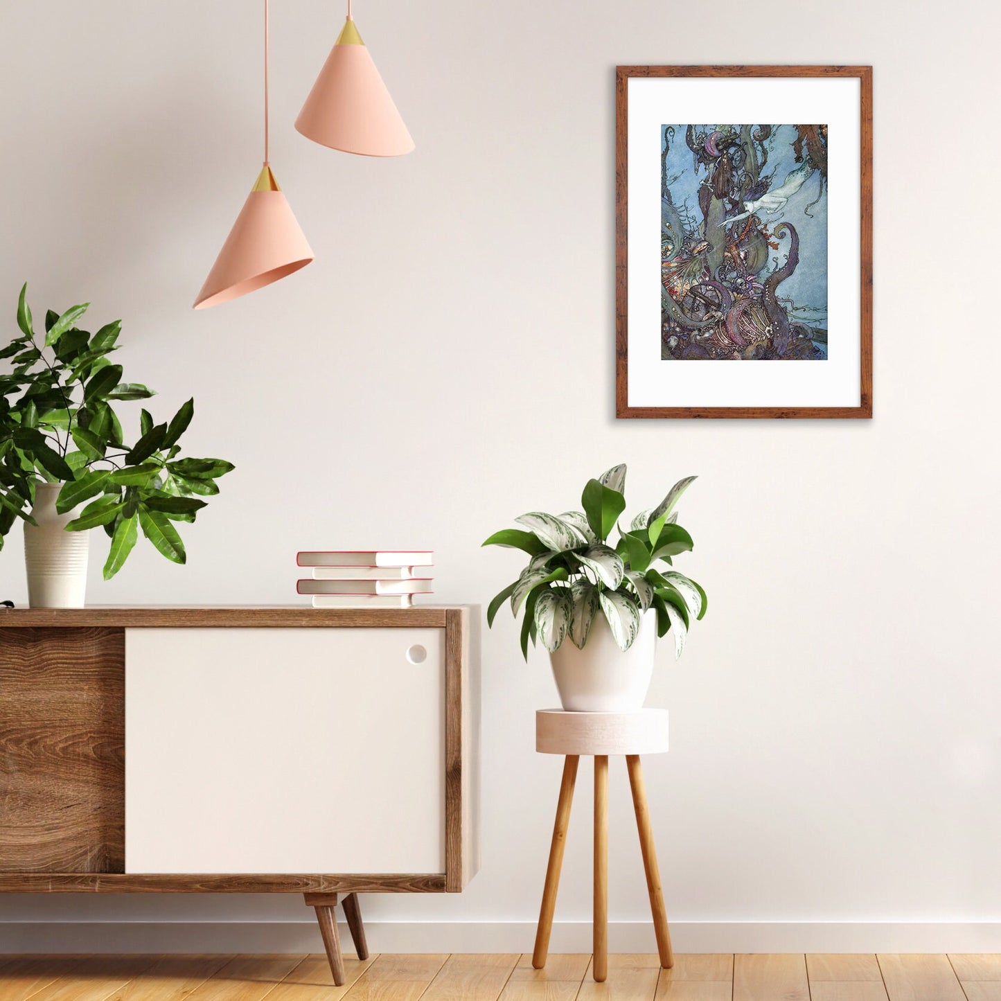 Mermaid Vintage Art Print Poster Wall Framed Mounted Antique Book Quirky Illustration Fairy Tale Edmund Dulac Sea Victorian Princess Pretty