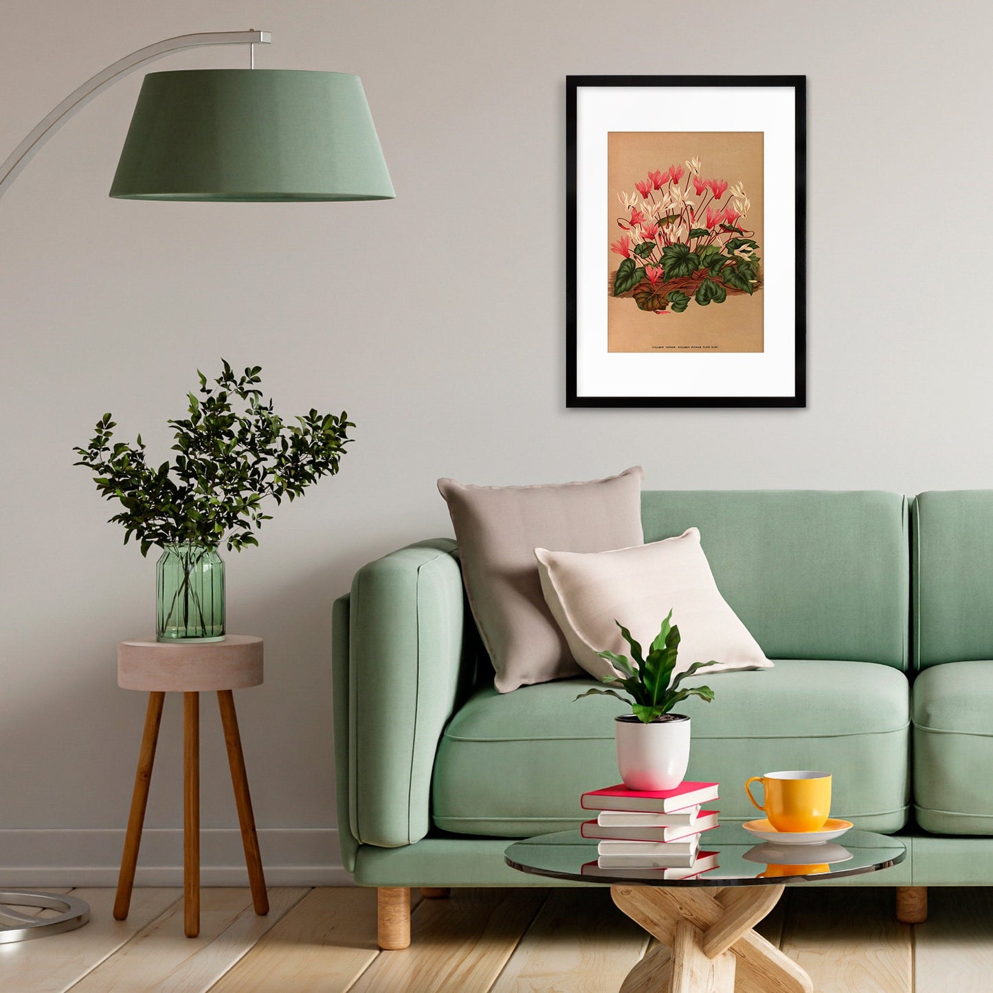 Antique Botanical Art Print Poster Vintage Wall Art Flowers Floral Cyclamen Leaf Plant Illustration Victorian Herbs Beautiful Pressed A3