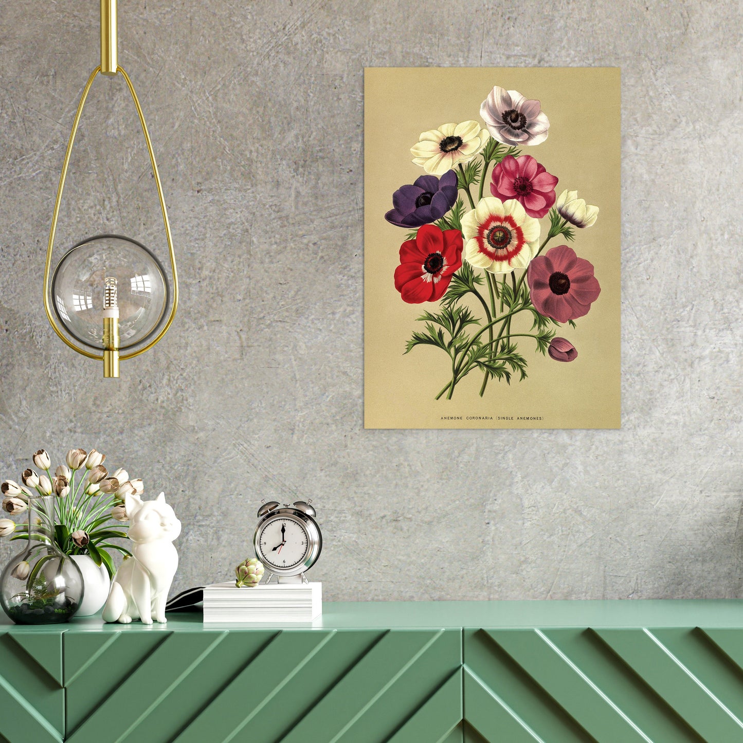 Antique Botanical Art Print Poster Vintage Wall Art Flowers Floral Anemones Leaf Plant Tree Nature Illustration Victorian Herbs Beautiful A3