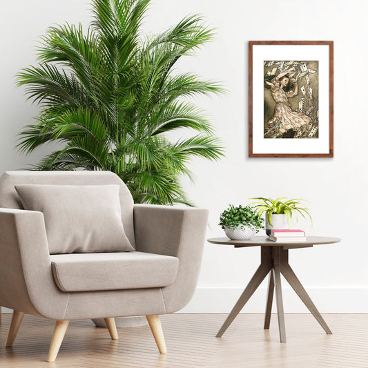 Alice In Wonderland Framed Art Print Poster Wall Mounted Antique Old Book Illustration Cards Arthur Rackham Victorian Edwardian Cute Quirky