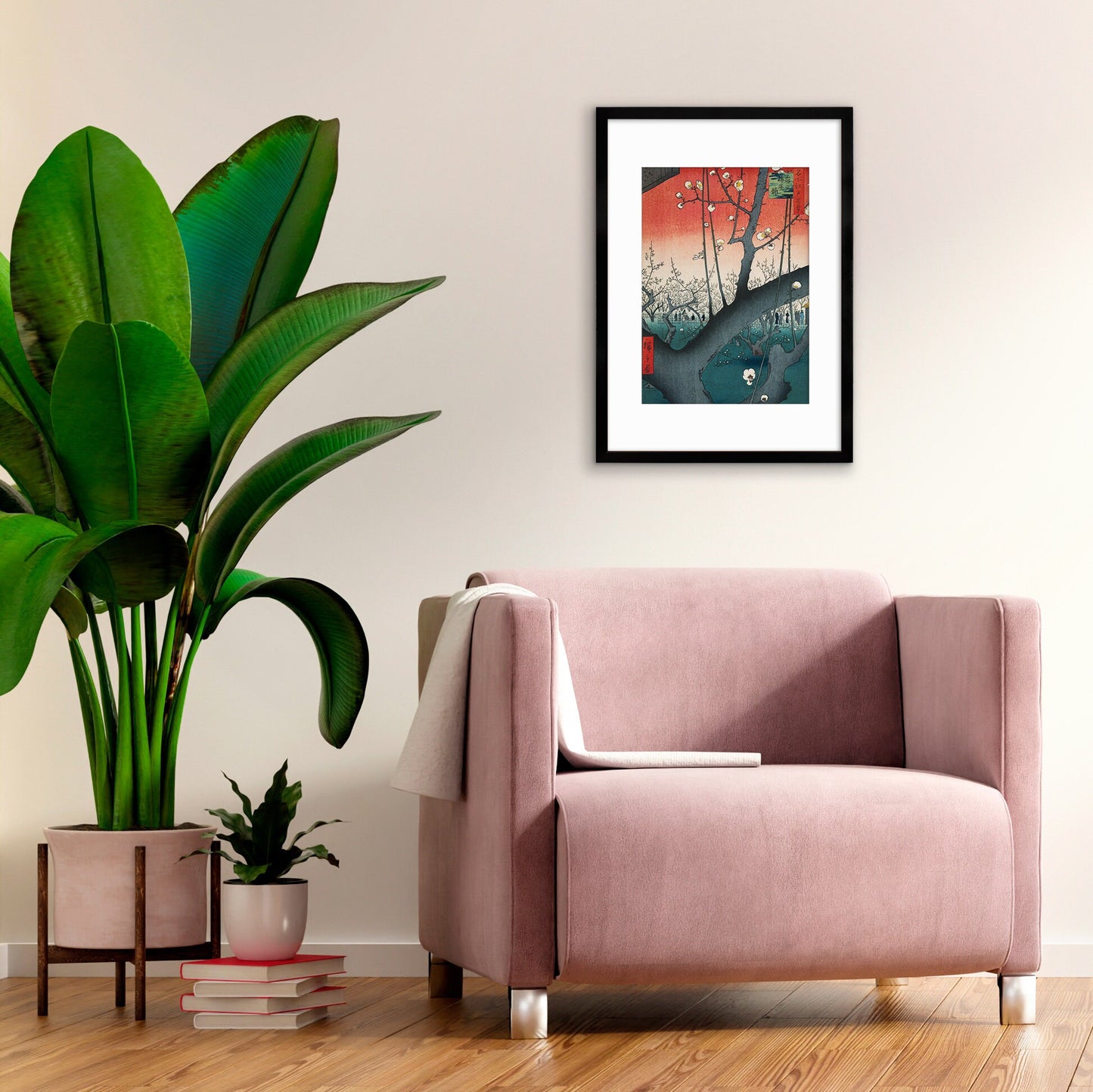Japanese Ukiyo-e Art Print Poster Woodblock Wall Art Hiroshige Plum Park in Kameido Flowers Landscape Tattoo Beautiful Japan Calligraphy A3