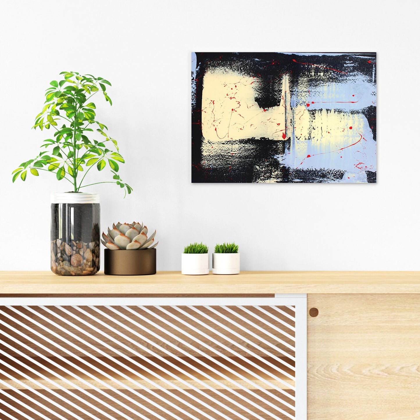 Abstract Art Print Poster Wall Home Decor Painting Original Modern Contemporary Expressionism Medium Original Unique Japanese Wabi Sabi Blue