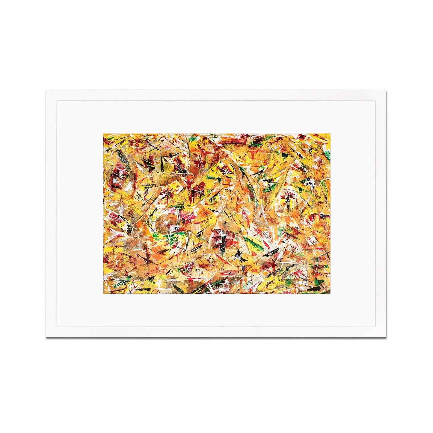 Contemporary Art Framed Mounted Wall Decor Print Poster Abstract Painting Original Modern Expressionism Medium Original Unique Scandi Bright