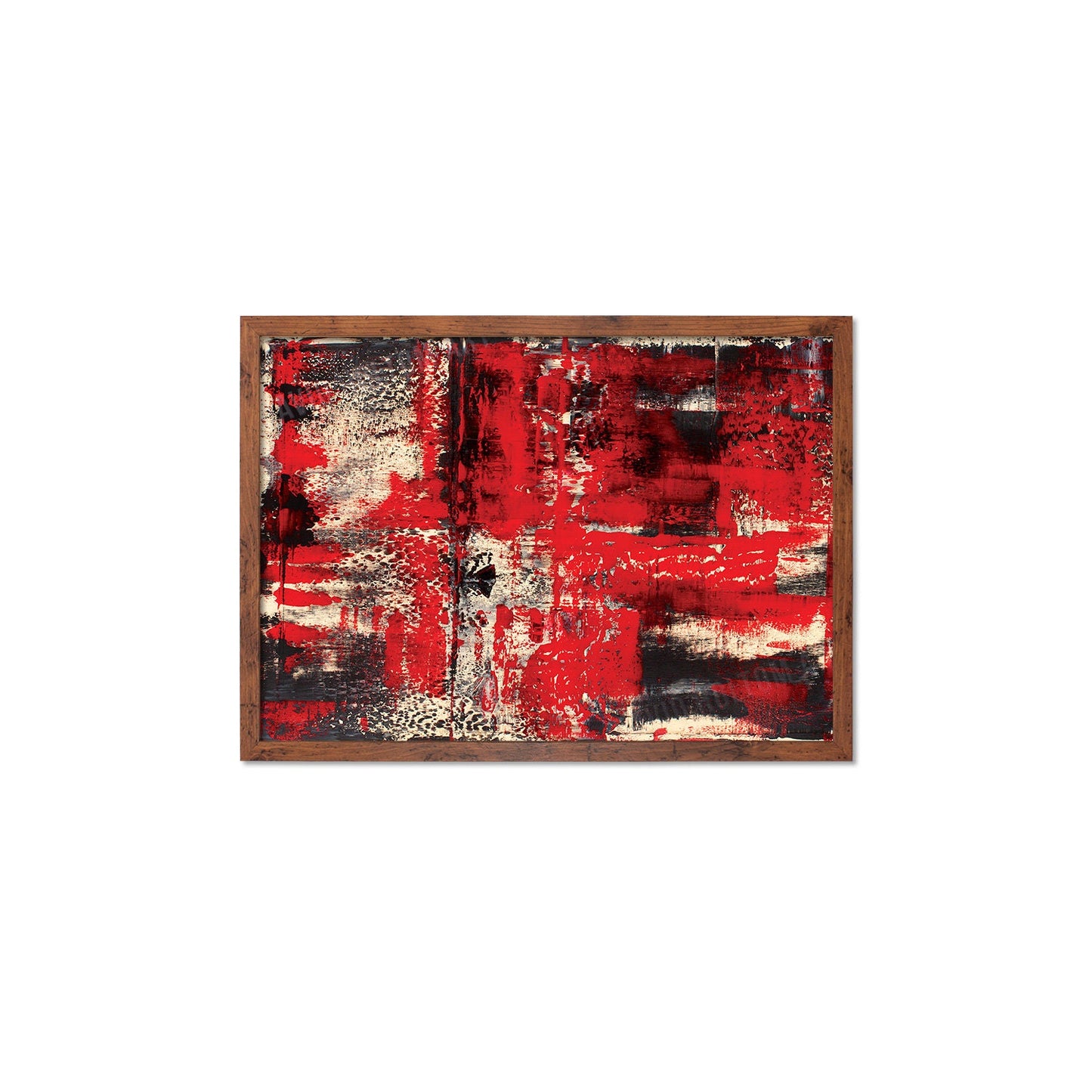 Contemporary Art Framed Mounted Wall Decor Print Poster Abstract Painting Original Modern Expressionism Original Unique Artist Scandi Red