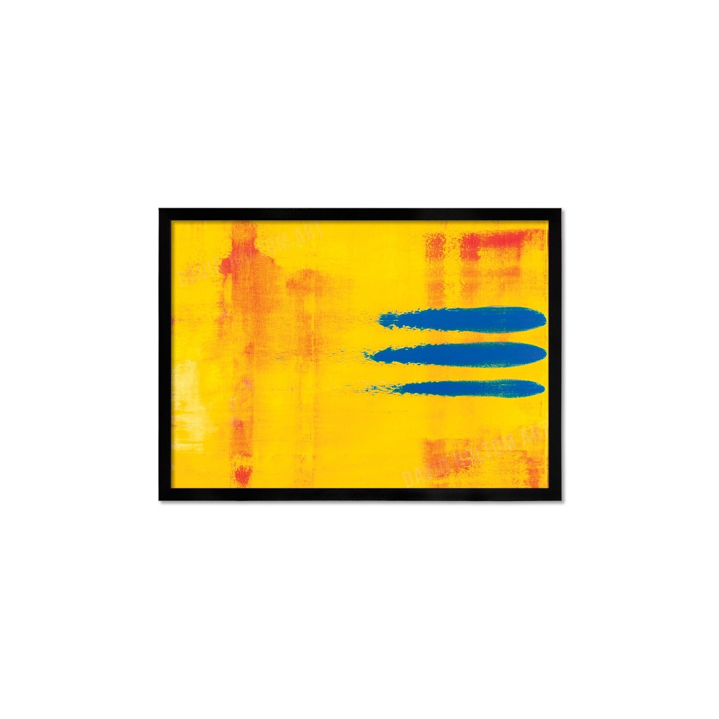 Contemporary Abstract Art Framed Mounted Wall Decor Print Poster Painting Original Modern Expressionism Original Unique Artist Scandi Yellow
