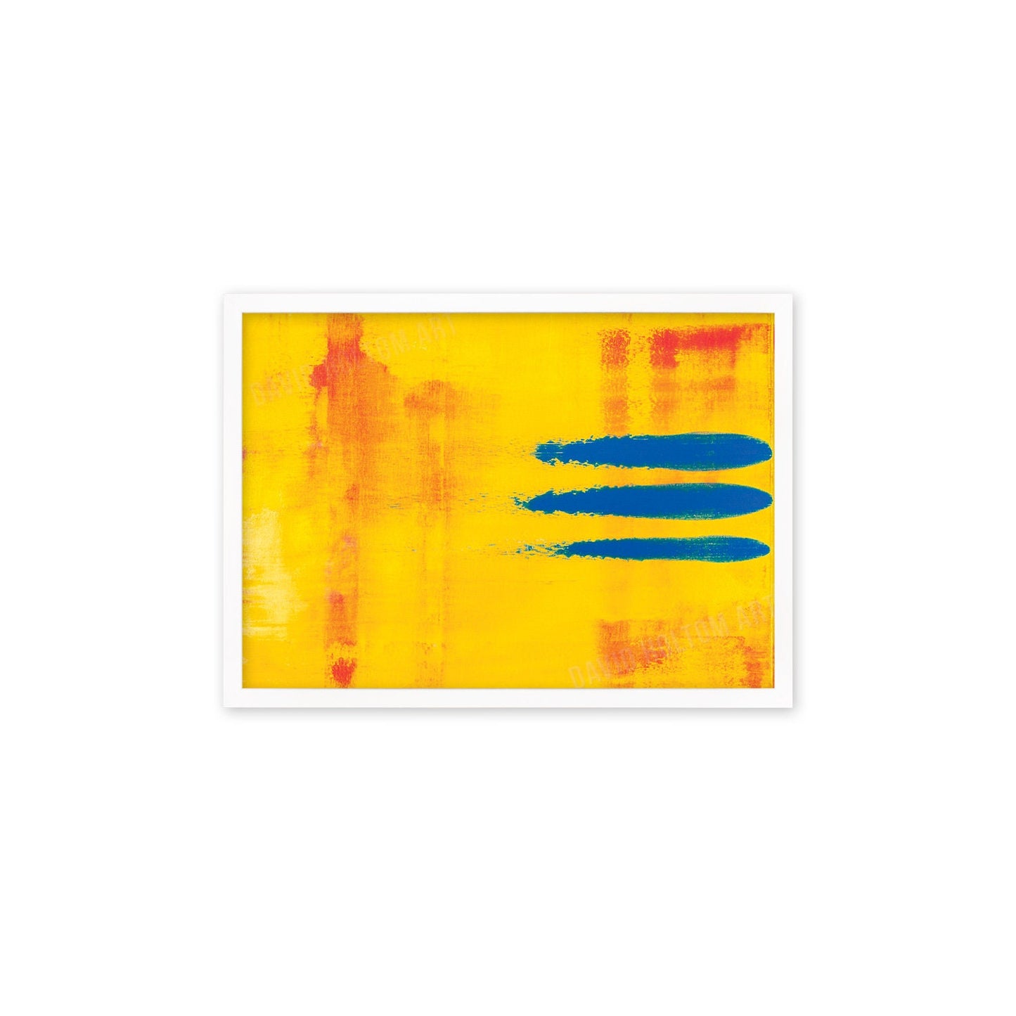 Contemporary Abstract Art Framed Mounted Wall Decor Print Poster Painting Original Modern Expressionism Original Unique Artist Scandi Yellow