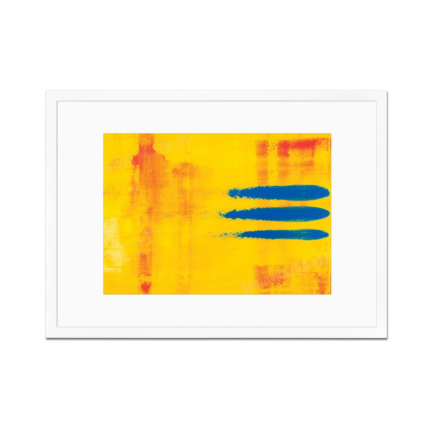 Contemporary Abstract Art Framed Mounted Wall Decor Print Poster Painting Original Modern Expressionism Original Unique Artist Scandi Yellow