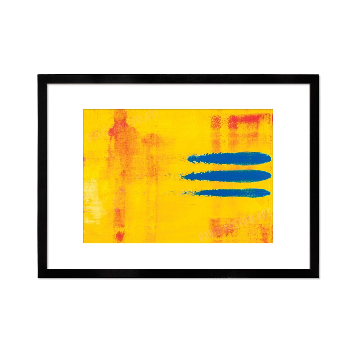 Contemporary Abstract Art Framed Mounted Wall Decor Print Poster Painting Original Modern Expressionism Original Unique Artist Scandi Yellow