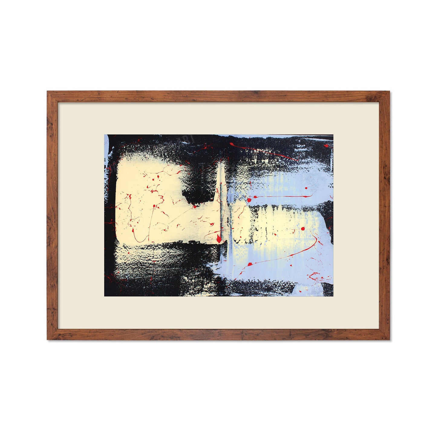 Contemporary Abstract Art Framed Mounted Wall Decor Print Poster Painting Original Modern Expressionism Original Unique Japanese Wabi Sabi