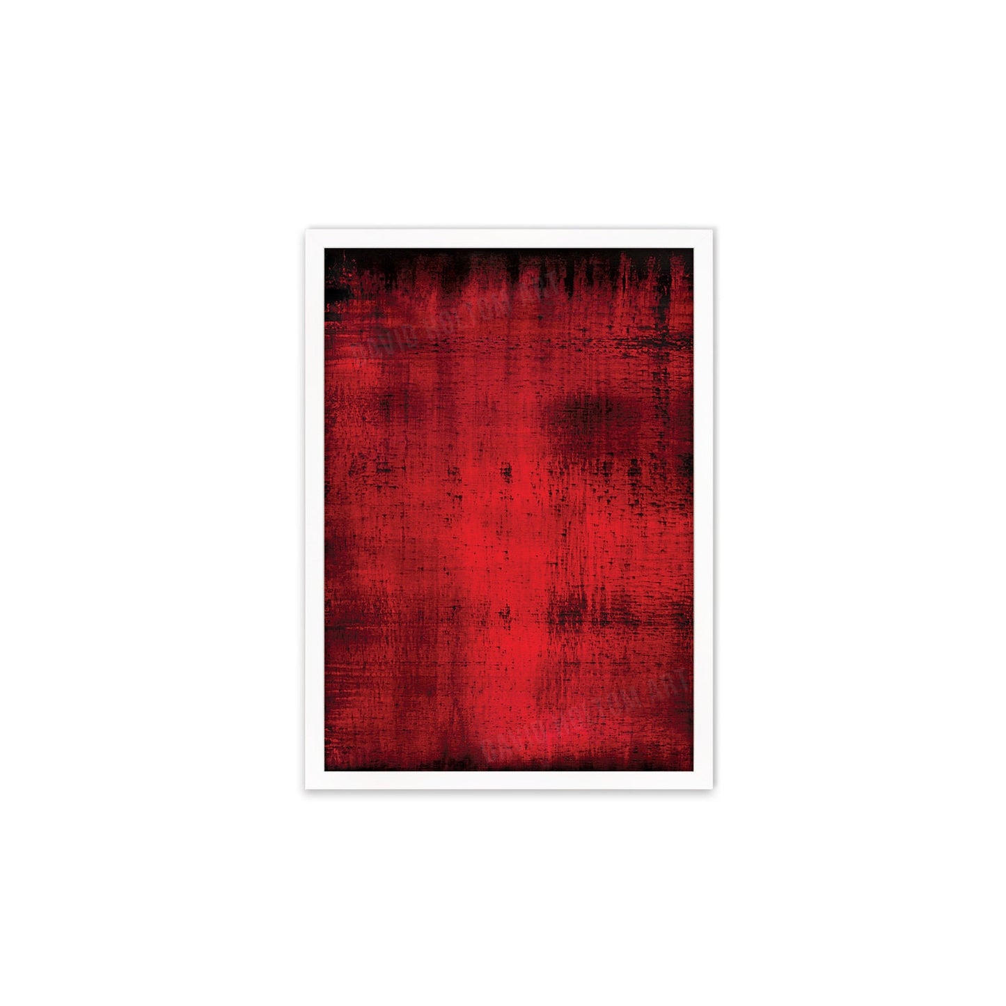 Contemporary Abstract Art Framed Mounted Wall Decor Print Poster Painting Original Modern Expressionism Original Unique Striking Red Intense