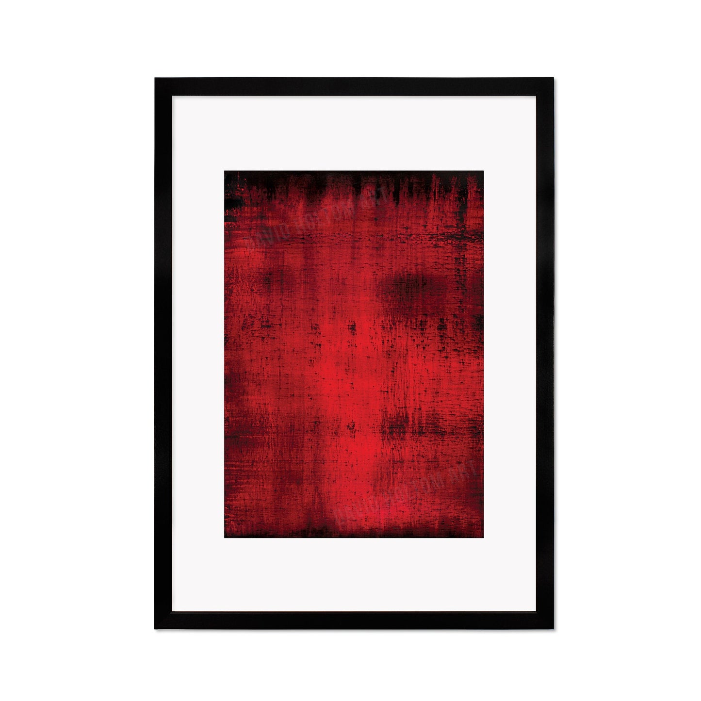 Contemporary Abstract Art Framed Mounted Wall Decor Print Poster Painting Original Modern Expressionism Original Unique Striking Red Intense