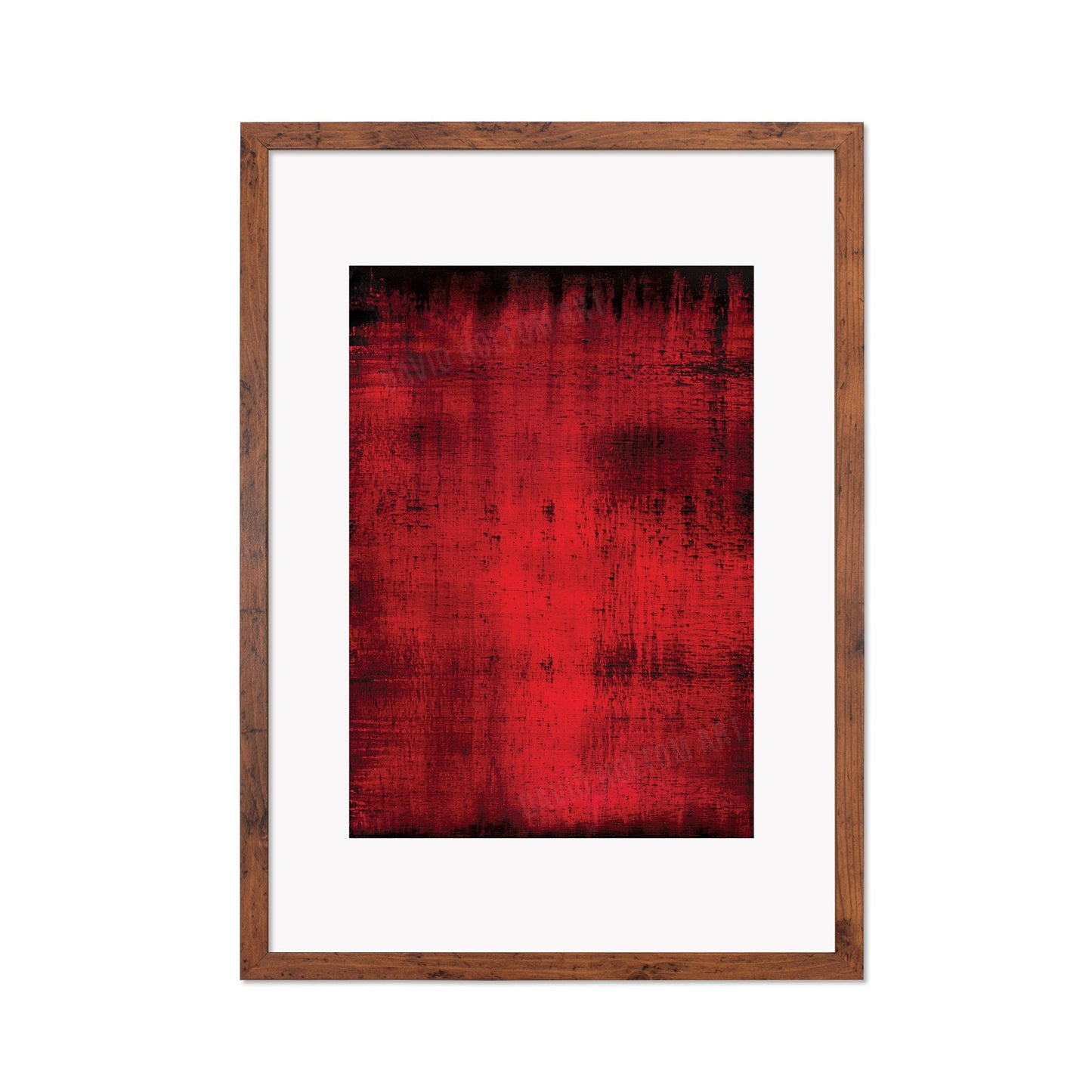Contemporary Abstract Art Framed Mounted Wall Decor Print Poster Painting Original Modern Expressionism Original Unique Striking Red Intense