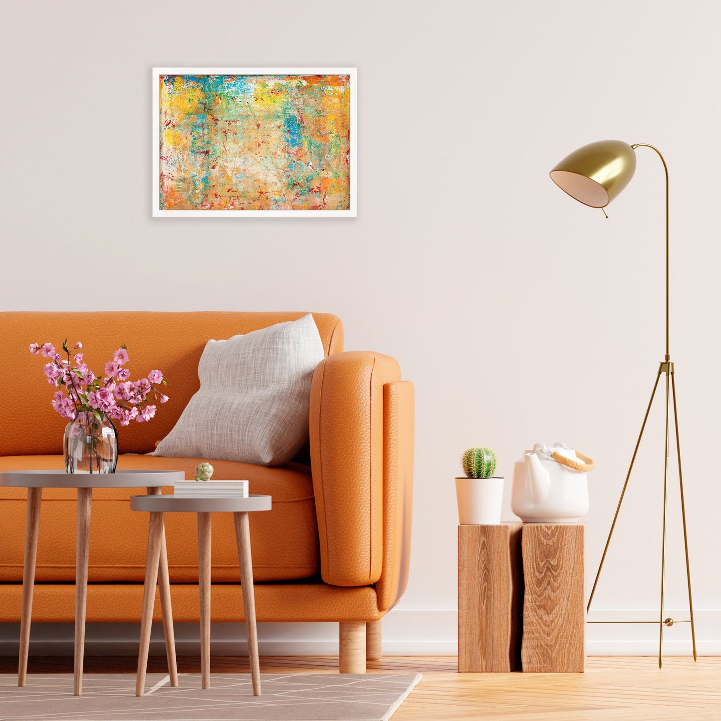 Contemporary Abstract Art Framed Mounted Wall Decor Print Poster Painting Original Modern Expressionism Original Unique Pretty Beautiful