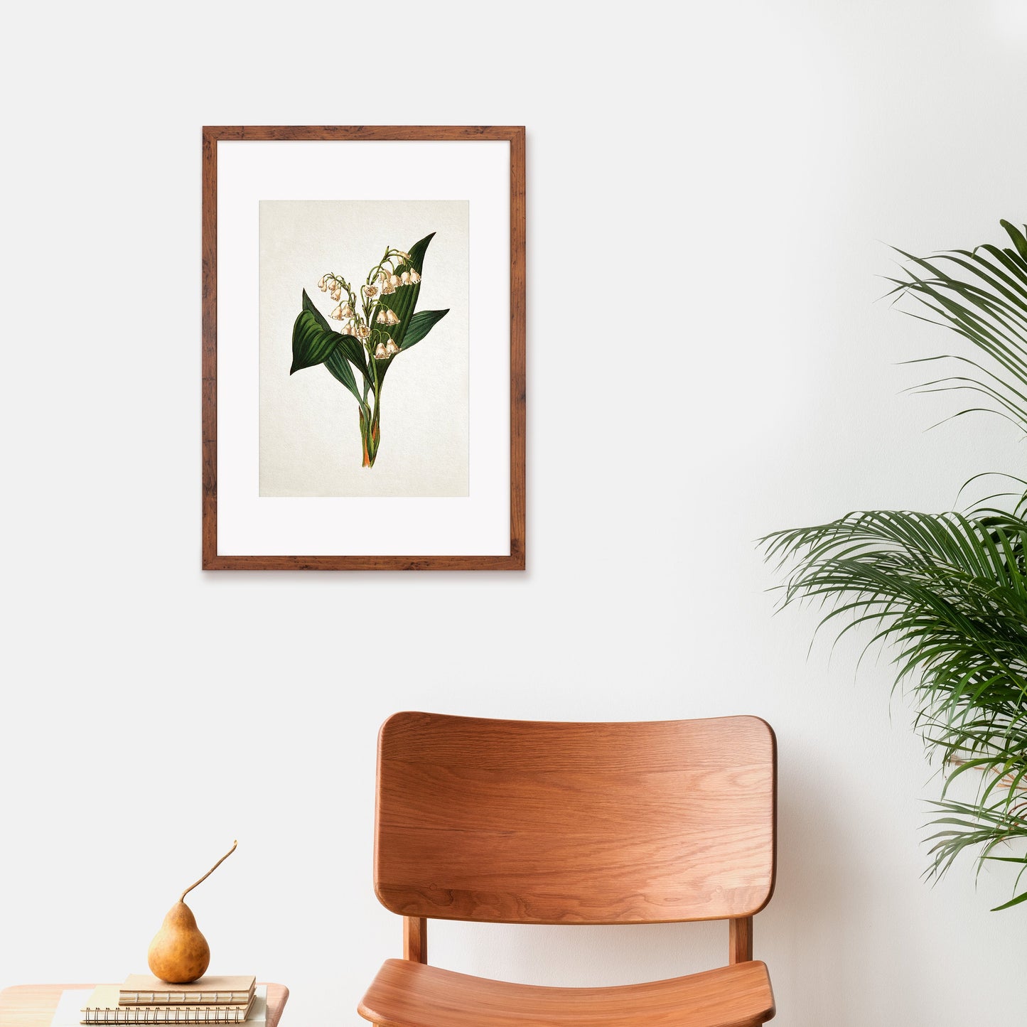 Framed Mounted Antique Botanical Art Print Poster Vintage Wall Flowers Floral Lily Of The Valley Nature Leaf Plant Illustration Victorian
