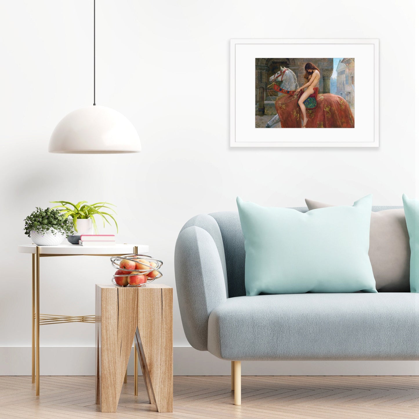 Framed Mounted Lady Godiva Vintage Art Print Poster Antique John Collier Painting Pre Raphaelites Female Power Feminist Victorian Edwardian