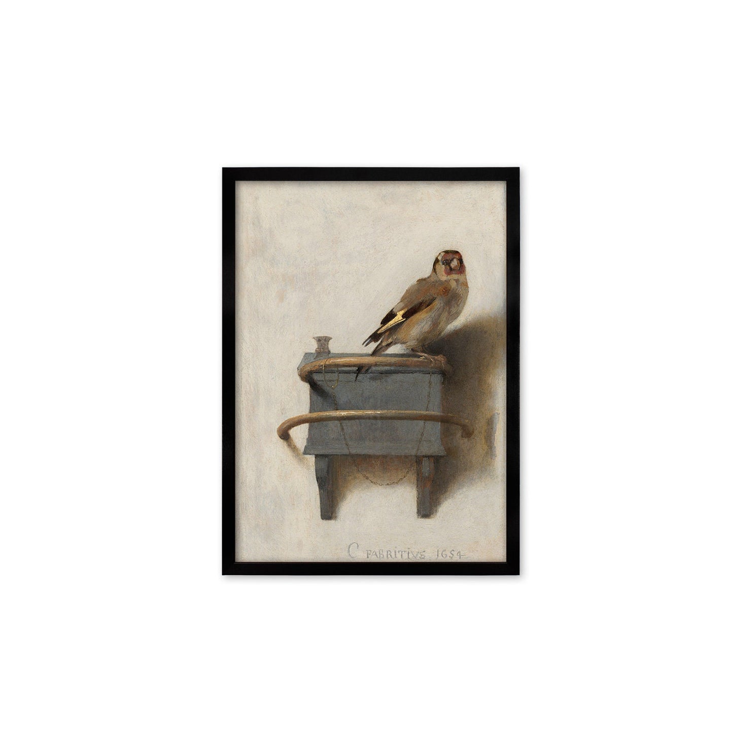 Framed Mounted The Goldfinch Vintage Art Print Poster Wall Decor Antique Carel Fabritius Painting Het Puttertje Birds Nature Dutch Beautiful