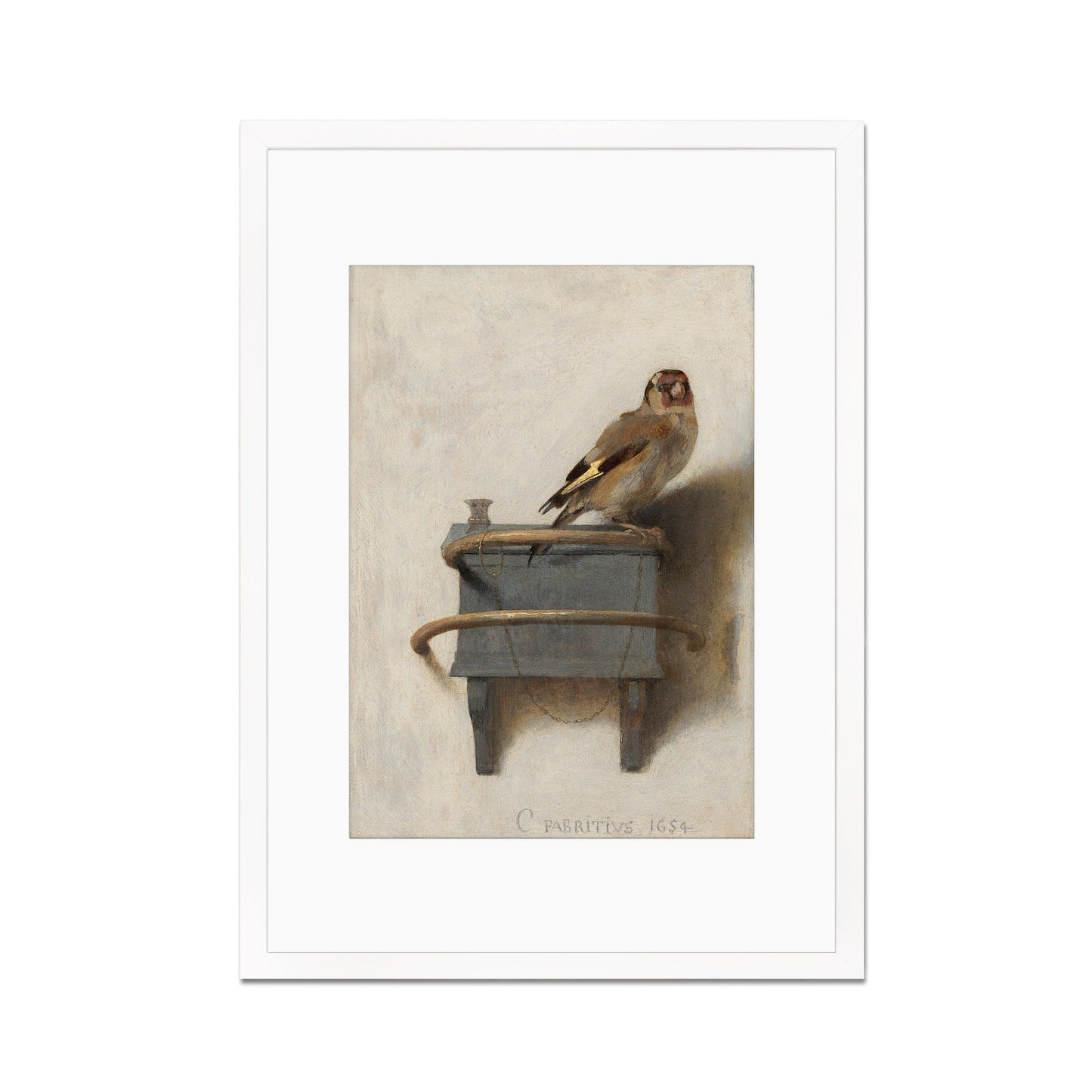 Framed Mounted The Goldfinch Vintage Art Print Poster Wall Decor Antique Carel Fabritius Painting Het Puttertje Birds Nature Dutch Beautiful