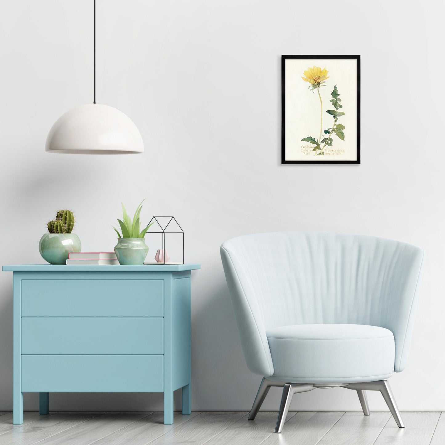 Framed Mounted Antique Botanical Art Print Poster Wall Decor Flowers Floral Dandelion Daisy Nature Leaf Plant Illustration Edwardian Elegant