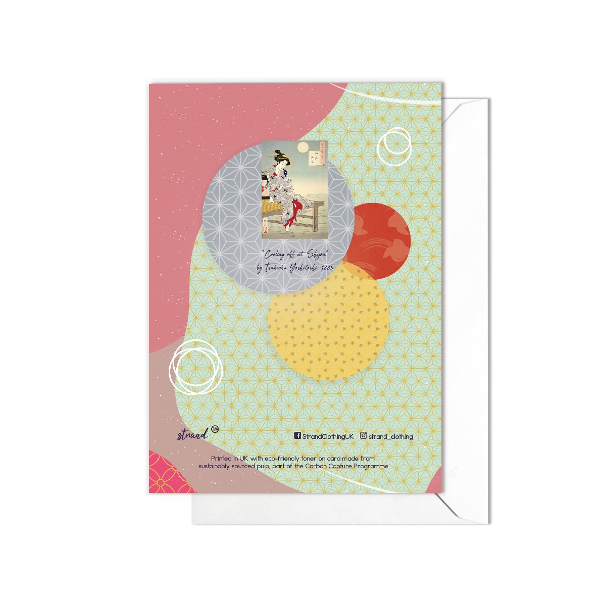 Happy Birthday Japanese Ukiyo-e Art Greeting Card Woodblock Print Aesthetic Tsukioka Yoshitoshi Geisha Maiko Kimono Pretty Calligraphy - G11