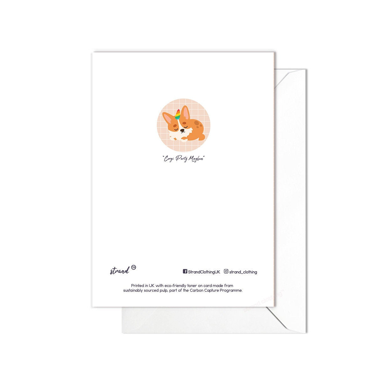 Happy Birthday Greeting Card Print Kawaii Cute Japanese Aesthetic Corgi Dog Puppy Adorable Animal Vegan Anime Manga Style Art Unicorn - C17