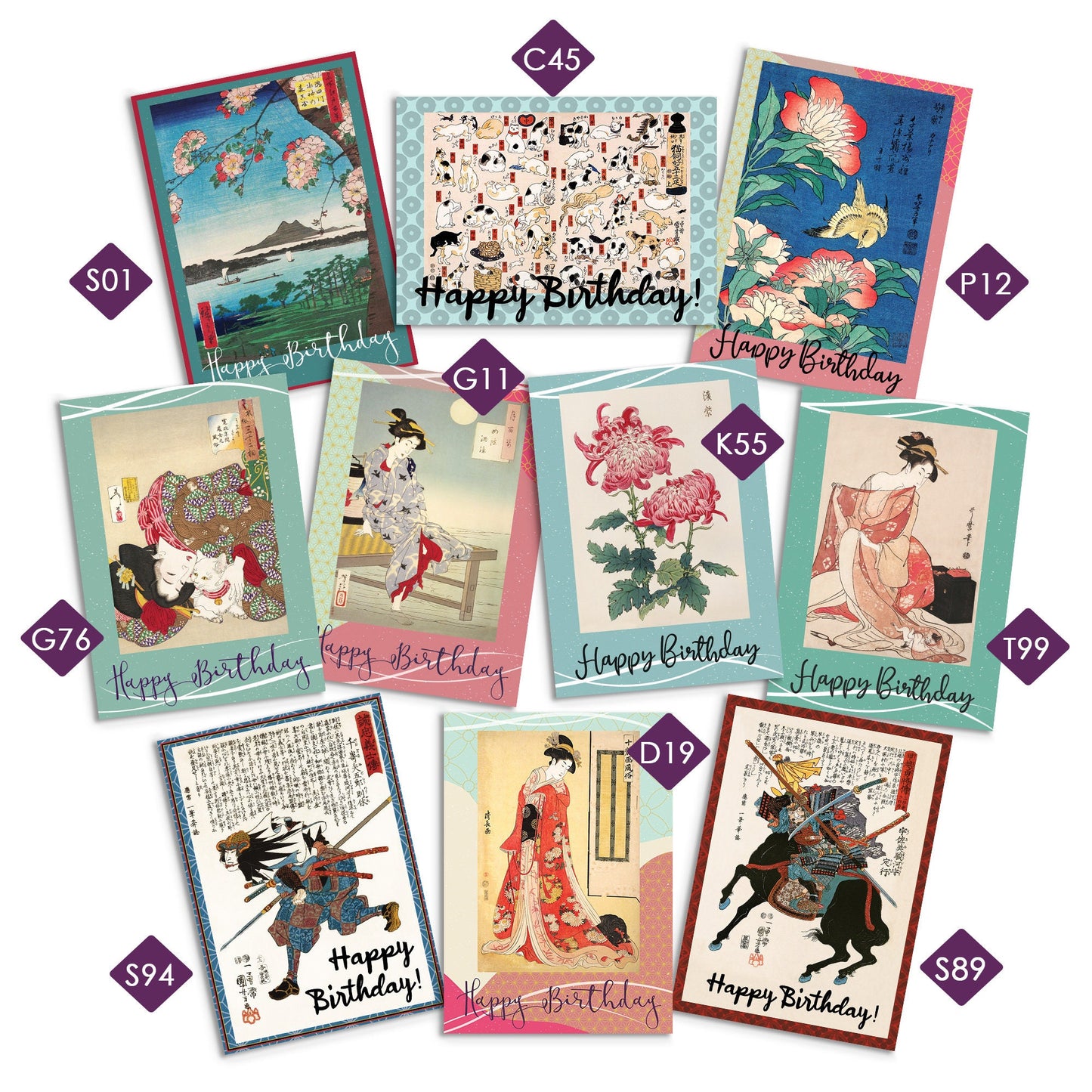Greeting Cards Mix & Match Bundle - Card Set of 5 10 Happy Birthday Christmas Vintage Wedding Any Occasion Japanese Kawaii Cute Mix Pack