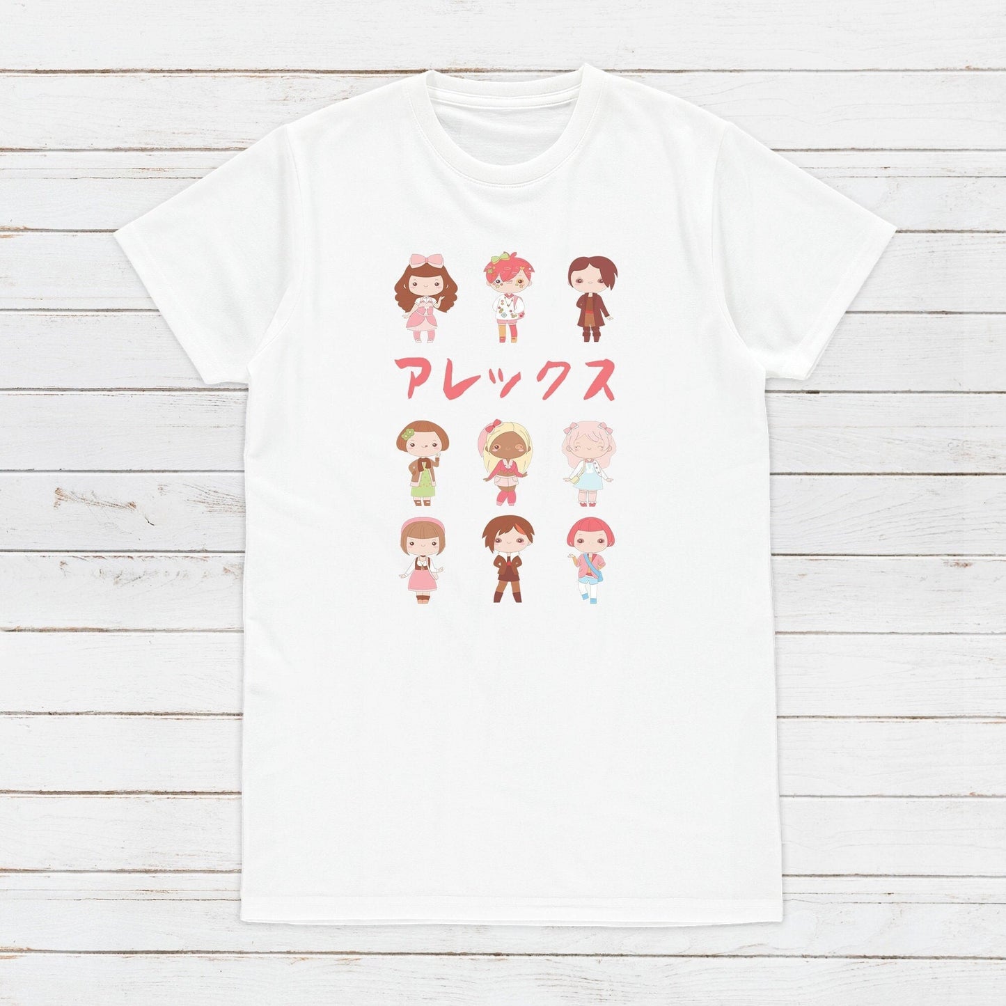 Custom Personalised T Shirt Japanese Kawaii Anime Manga Personalized Your Name Text Japan Cute Harajuku Womens Mens Graphic Printed Tee Top