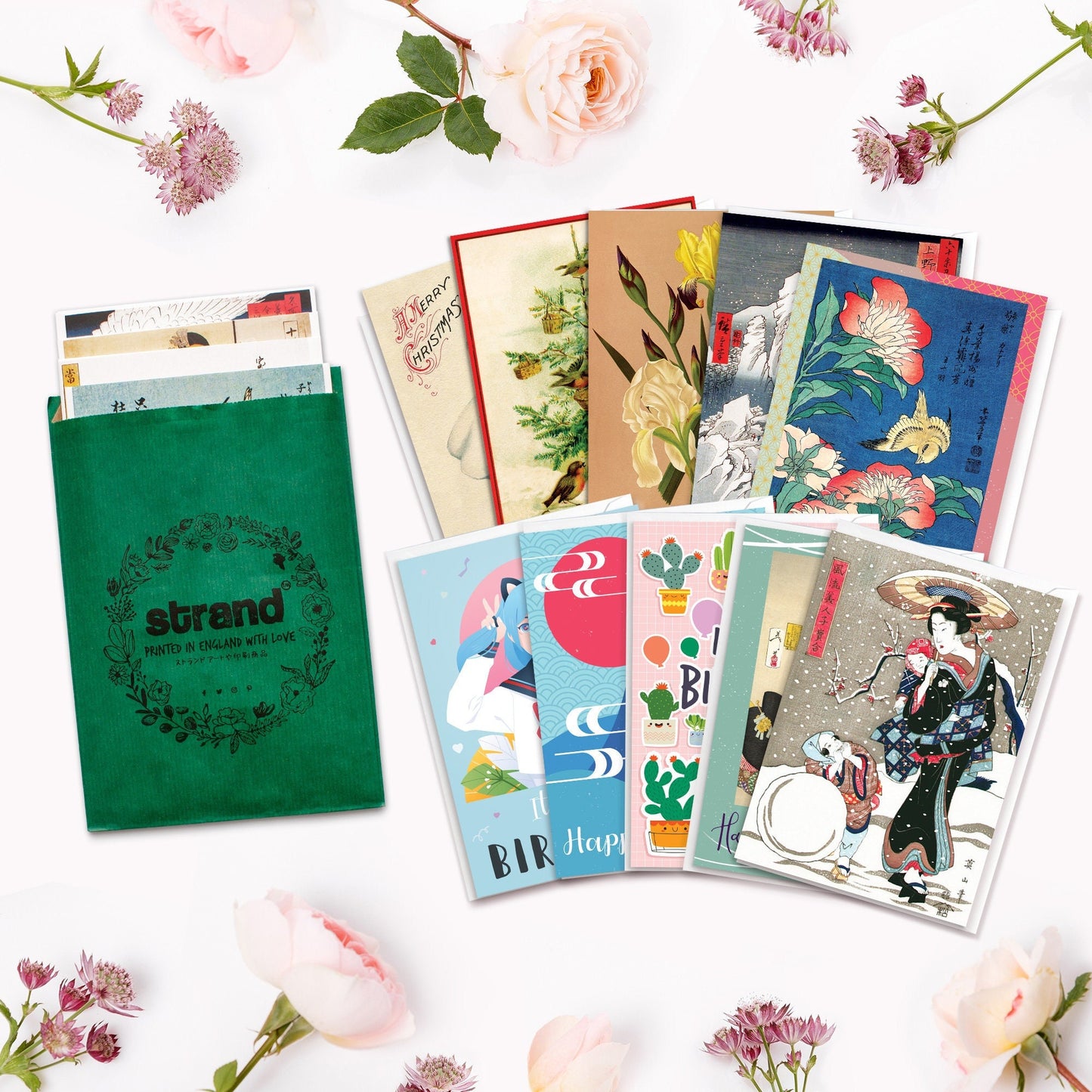 Greeting Cards Mix & Match Bundle - Card Set of 5 10 Happy Birthday Christmas Vintage Wedding Any Occasion Japanese Kawaii Cute Mix Pack