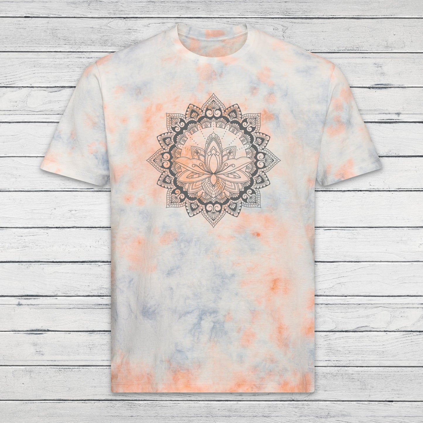 Lotus Mandala Print T Shirt Tie Dye Marble Traditional Indian Henna Tattoo Pastel Yoga Buddhism Hindu Ombre Dipped Womens Mens Printed Tee