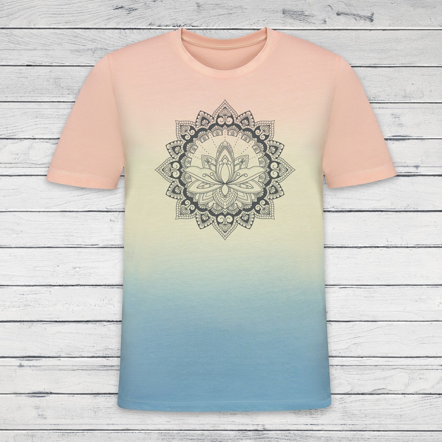 Lotus Mandala Print T Shirt Tie Dye Marble Traditional Indian Henna Tattoo Pastel Yoga Buddhism Hindu Ombre Dipped Womens Mens Printed Tee