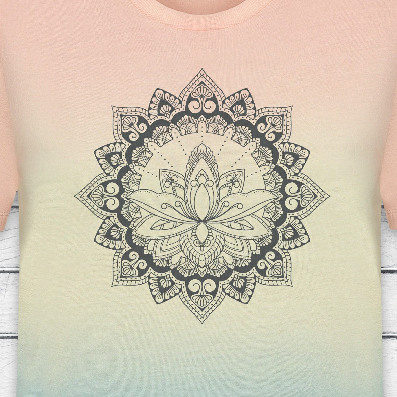 Lotus Mandala Print T Shirt Tie Dye Marble Traditional Indian Henna Tattoo Pastel Yoga Buddhism Hindu Ombre Dipped Womens Mens Printed Tee