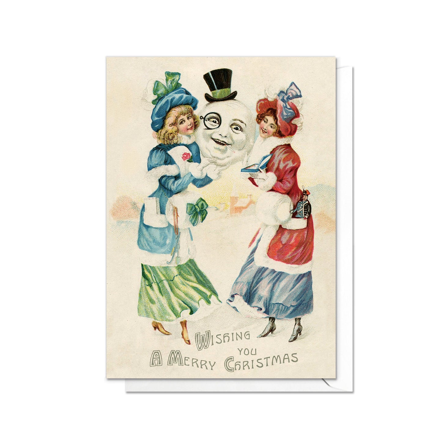 Weird Victorian Greeting Cards Christmas Card Set Xmas New Year Winter Edwardian Vintage Retro Creepy Funny Snowman Santa Monocle - S12