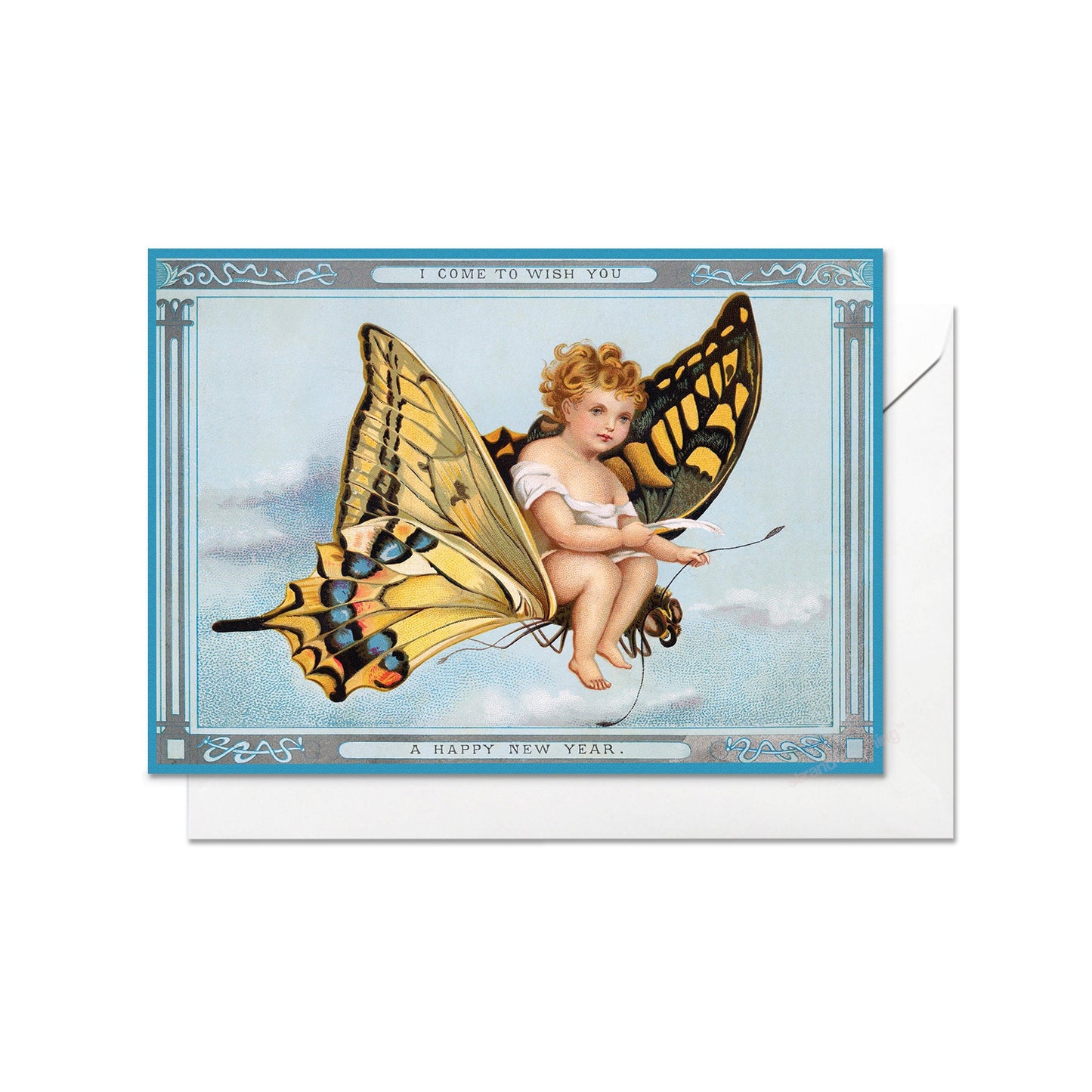 Weird Victorian Greeting Cards Christmas Card Set Xmas New Year Winter Edwardian Vintage Retro Butterfly Child Angel Funny Festive Cheer B76
