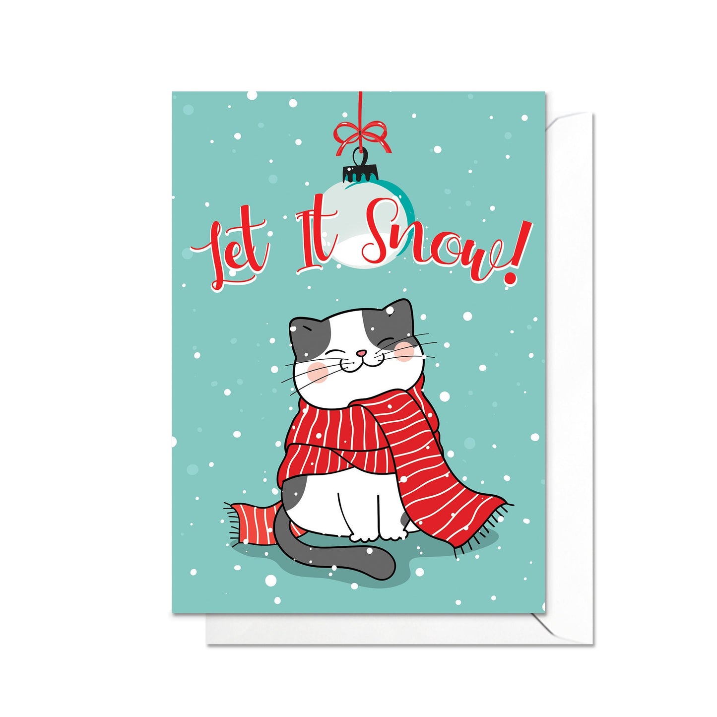 Christmas Greeting Card Kawaii Merry Xmas Tree New Year Winter Pretty Cats Kittens Retro Santa Claus Kittens Cute Cat-Lover Gift Cakes - S35