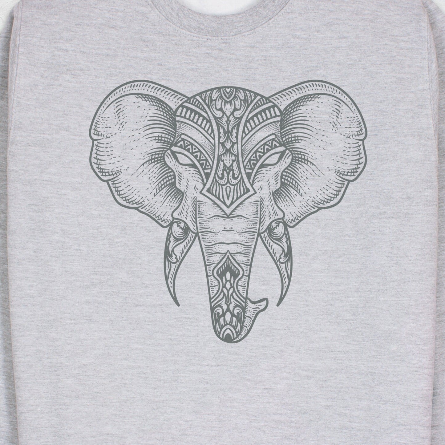Elephant Art Sweatshirt Traditional Indian Henna Tattoo Gold Print Yoga Inspirational Lotus Mandala Hindu Printed Womens Mens Jumper Top