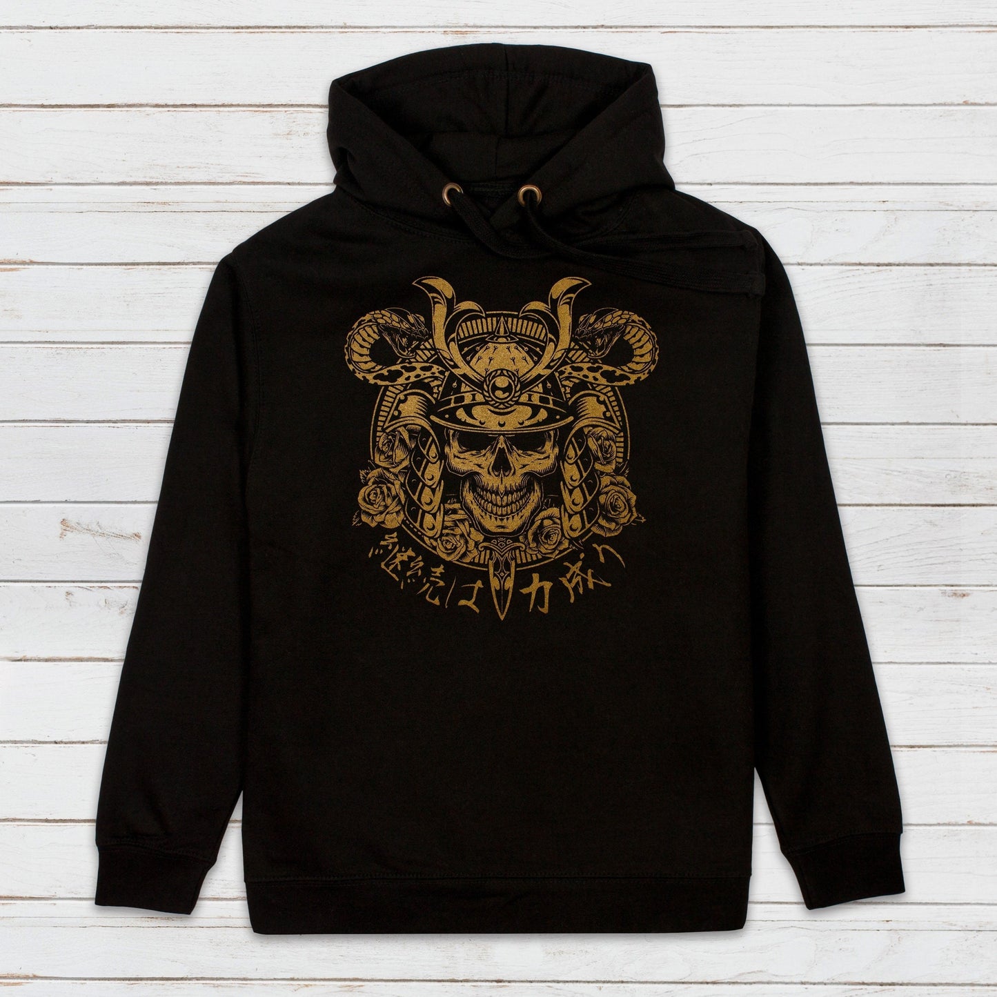 Japanese Samurai Hoodie Anime Manga Bushido Tattoo Skull Armour Yoroi Kanji Calligraphy Printed Mens Womens Sweatshirt Printed Hooded Top