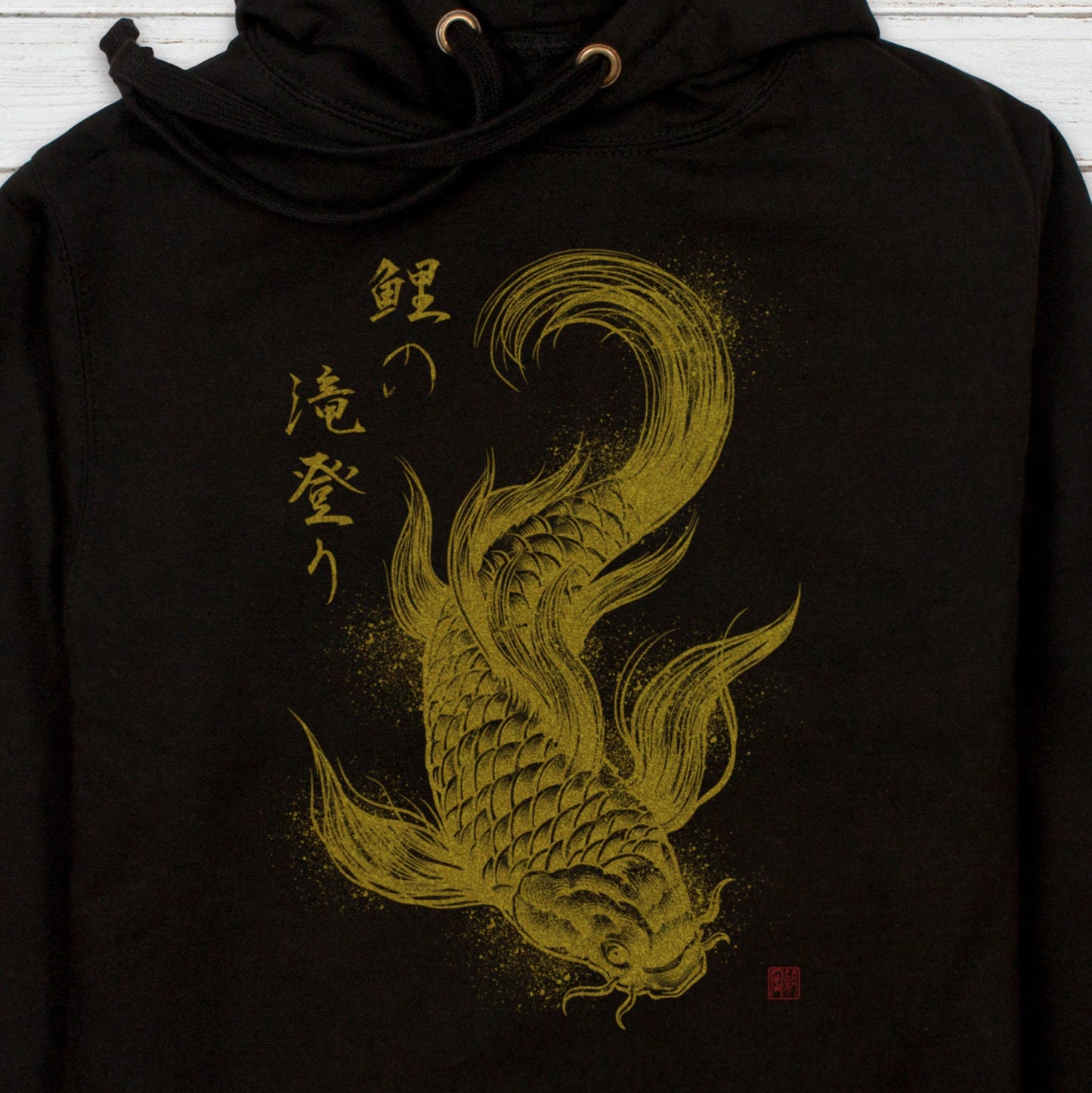 Japanese Koi Carp Hoodie Anime Manga Dragon Tattoo Martial Arts Kanji Calligraphy Sukajan Printed Mens Womens Sweatshirt Printed Hooded Top