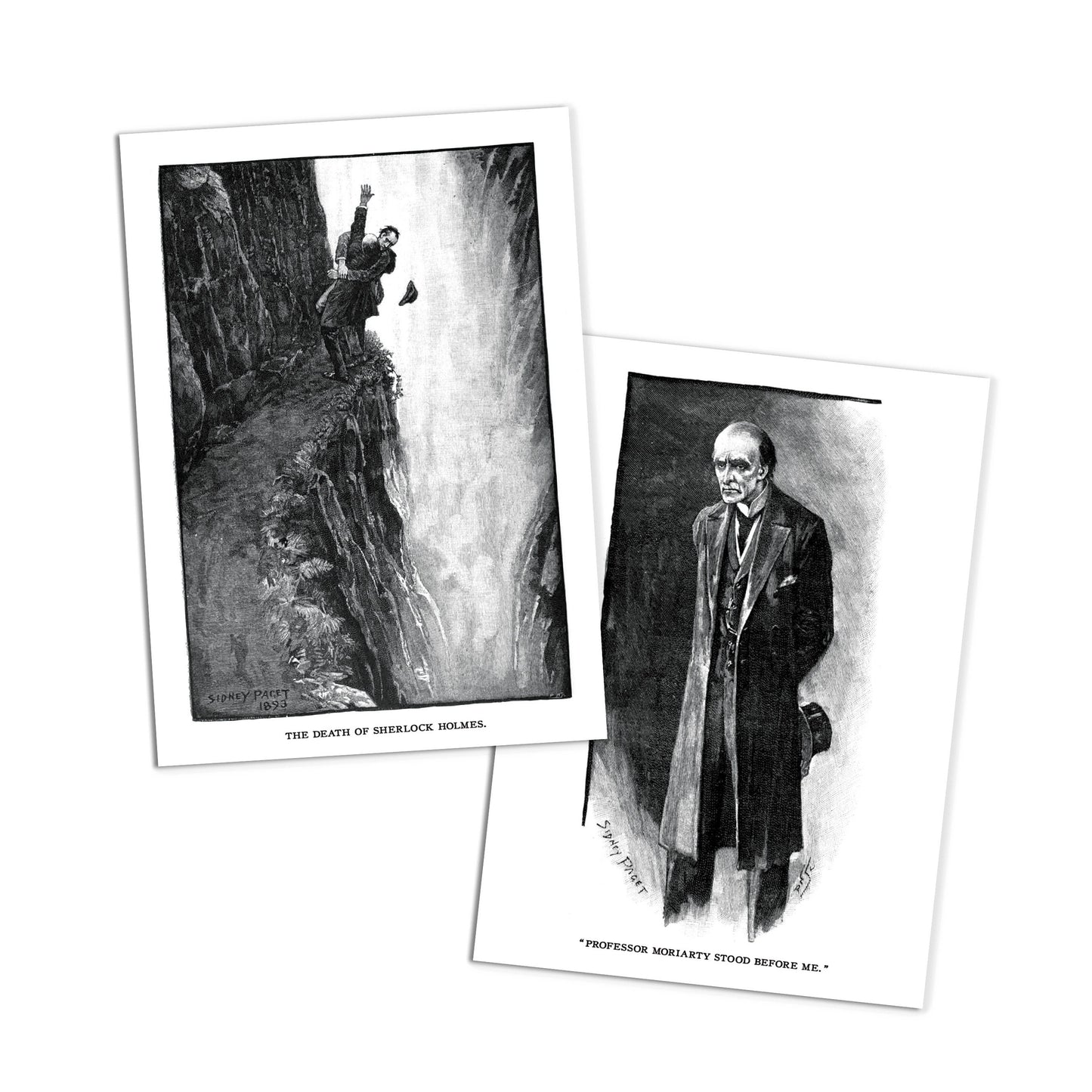 Sherlock Holmes Illustrations Art Postcards Set of 10 Postcard Prints Pack Sidney Paget Conan Doyle Strand Magazine Drawing Victorian Cards