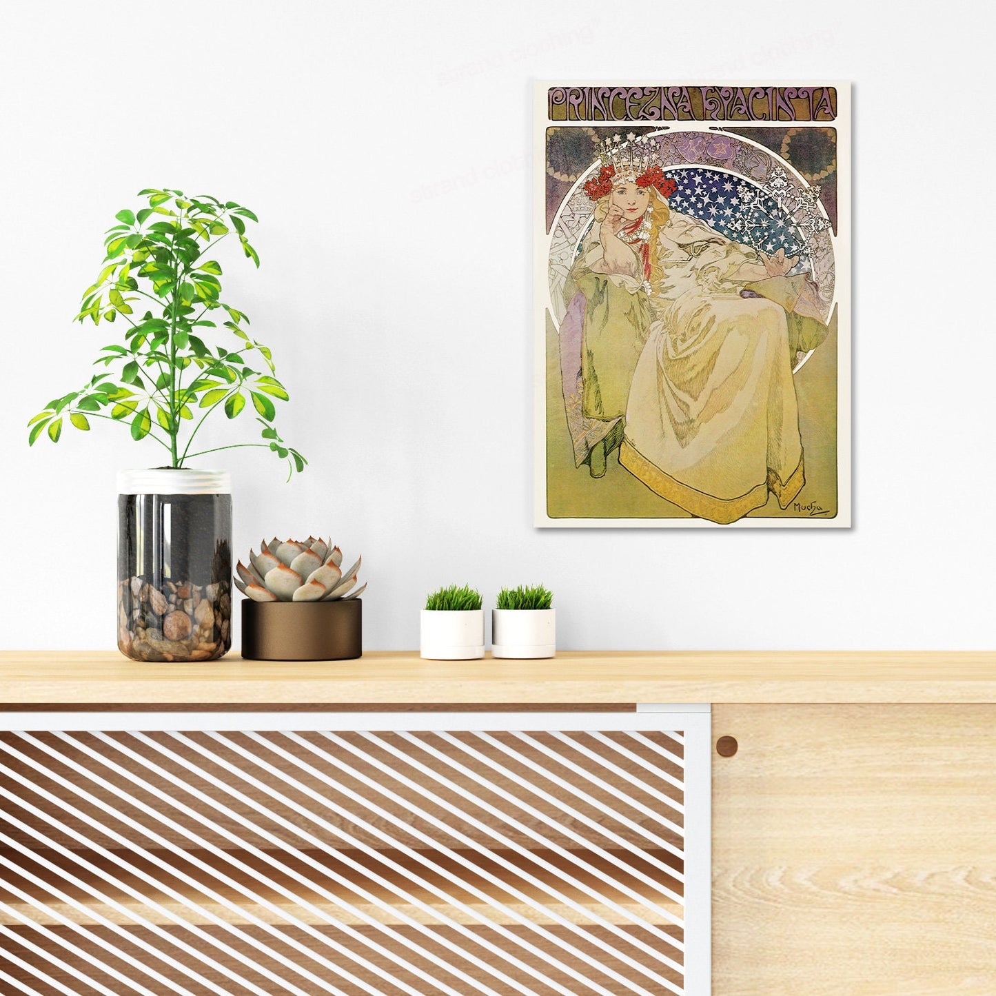 Alphonse Mucha Princess Hyacinth Vintage Art Print Poster Wall Antique Quirky Illustration Fairy Floral Victorian Edwardian Beautiful Moon