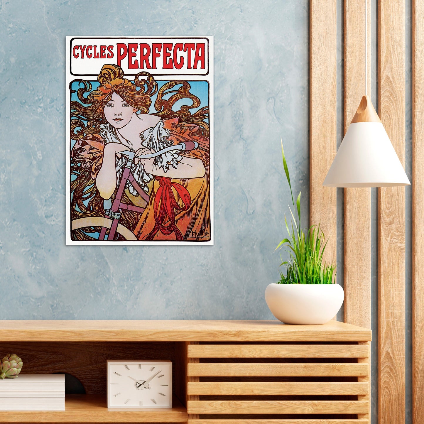 Alphonse Mucha Cycles Perfecta Vintage Art Print Poster Wall Antique Quirky Illustration Fairy Bicycle Victorian Edwardian Beautiful Woman