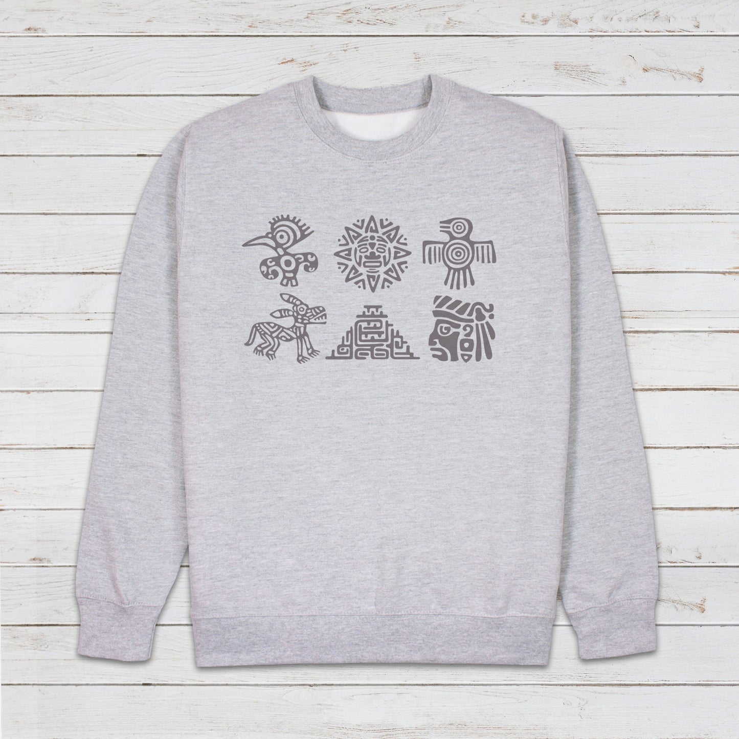 Aztec Symbols Sweatshirt Nature Earth Vegan Y2K Mayan Incan Art Peru Quetzalcoatl Pyramid Mystic Serpent Andes Womens Mens Jumper Sweater