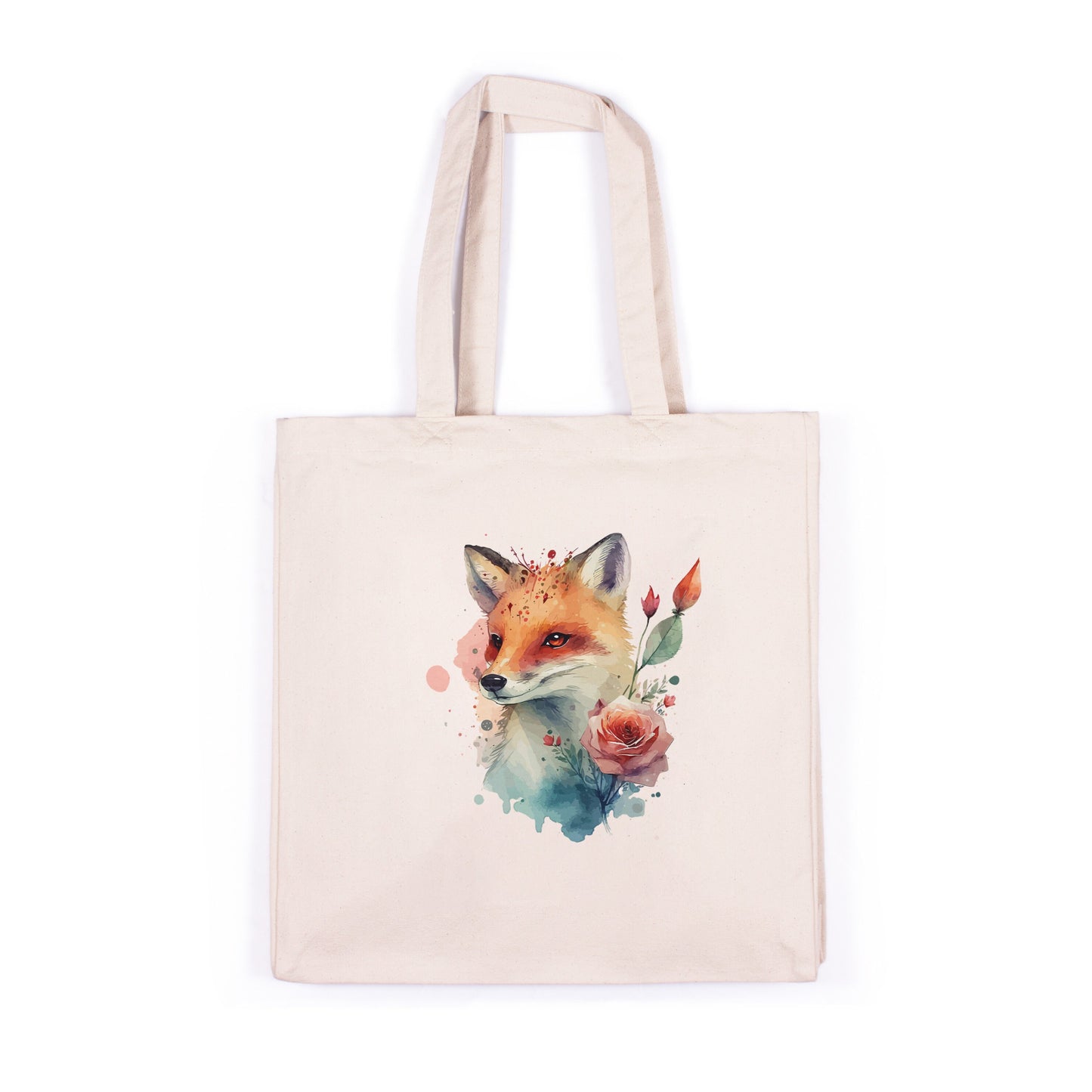 Fox Canvas Tote Bag Kitsune Cub Wild Animal Nature Vegan Yoga Pretty Cute Kawaii Cotton Shopper Printed Eco Friendly Market Christmas Gift