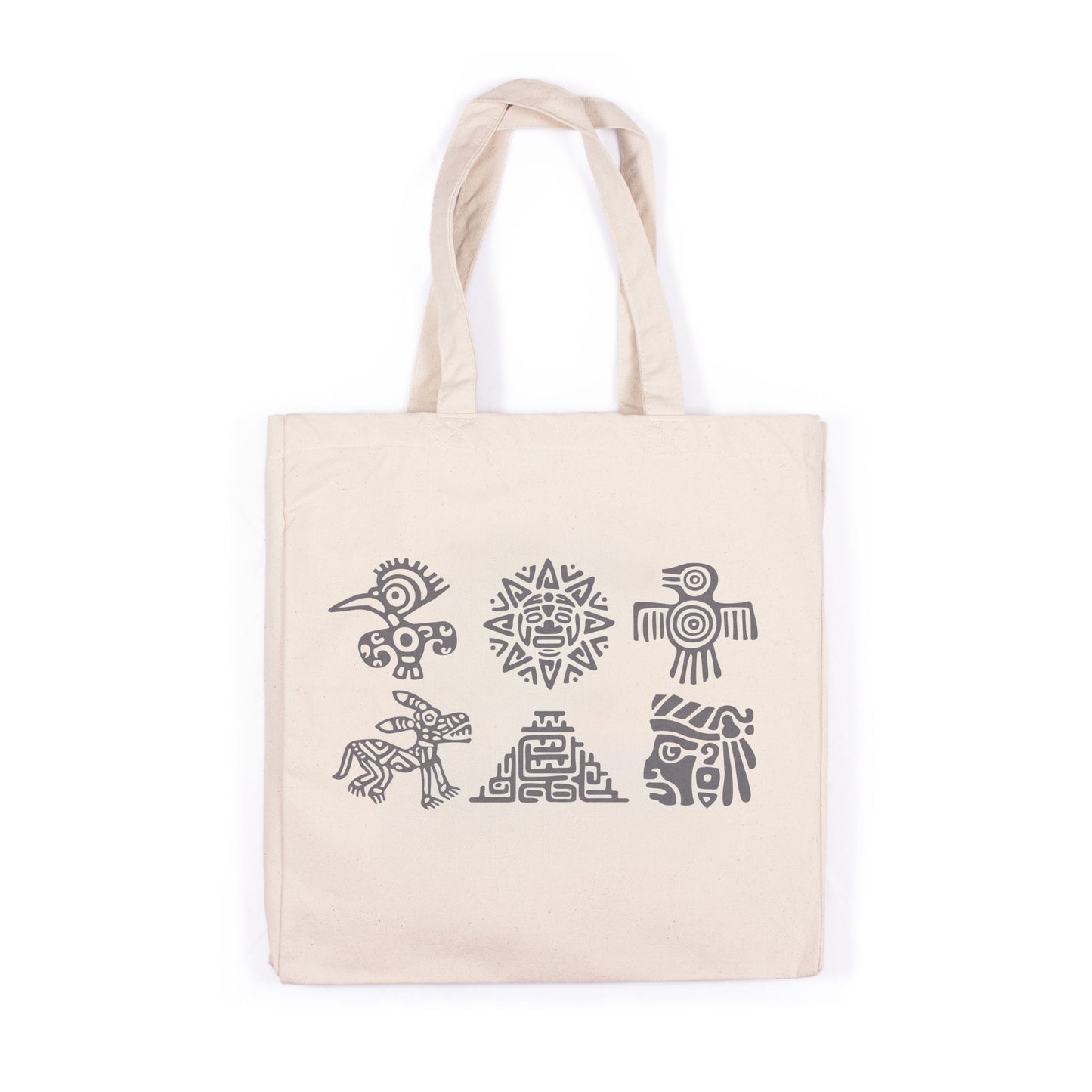 Aztec Symbols Canvas Tote Bag Traditional Art Yoga Pretty Cute Cool Mayan Cotton Reusable Shopper Printed Eco Friendly Market Christmas Gift