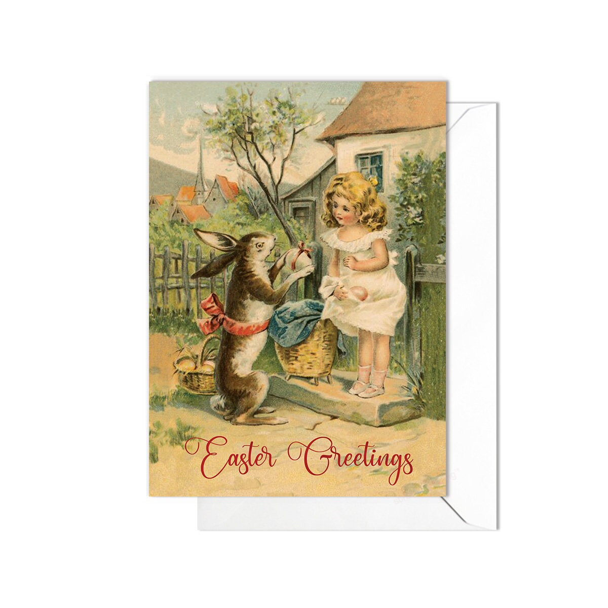 Weird Victorian Greeting Cards Easter Card Set Spring Sunday Edwardian Vintage Retro Adorable Kawaii Rabbit Bunny Funny Cute Pretty Girl E31