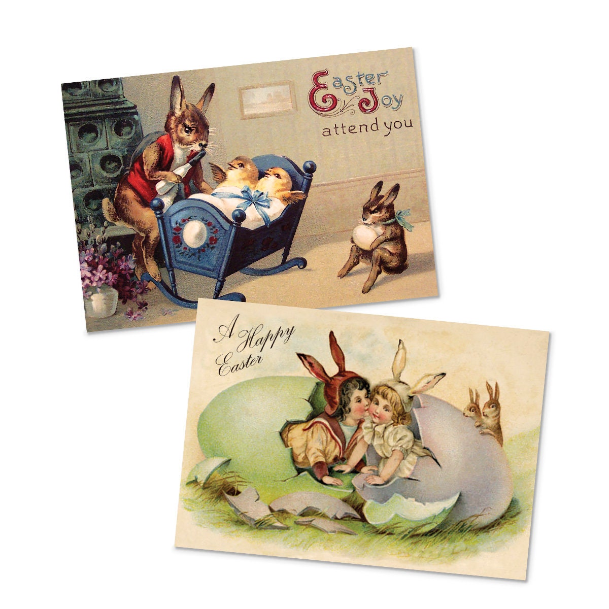 Victorian Weird Art Postcards Set of 10 Happy Easter Cards Postcard Pack Print Edwardian Era Period Aesthetic Creepy Funny Cute Unique Gift