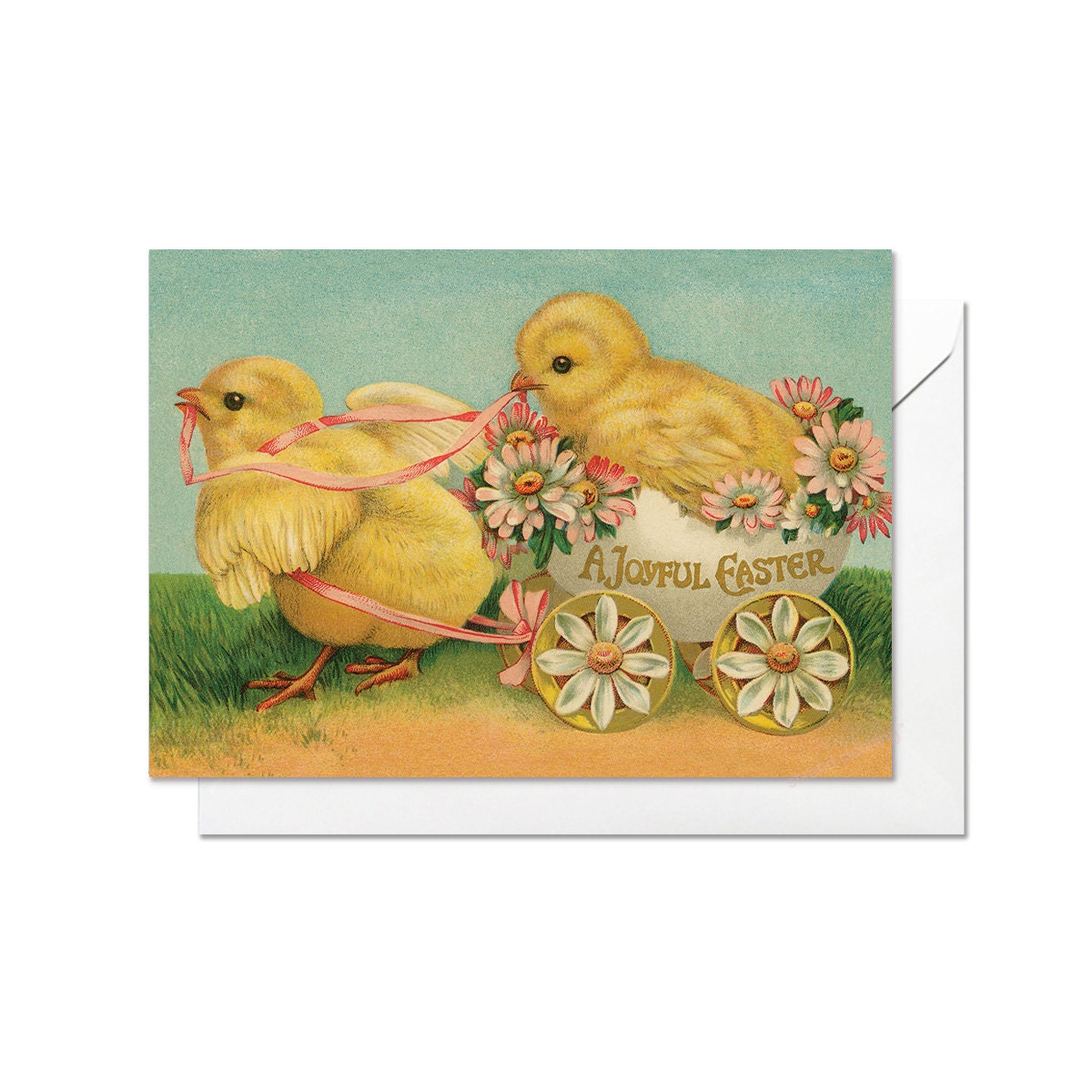 Weird Victorian Greeting Cards Easter Card Set Spring Sunday Edwardian Vintage Retro Adorable Chicks Chickens Funny Flower Cute Pretty C09
