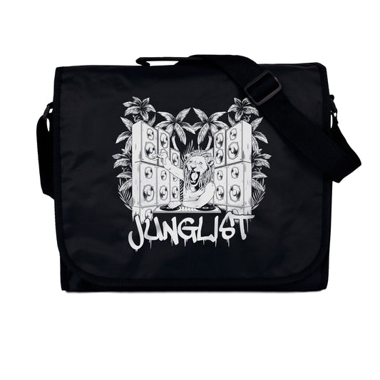 Junglist Lion DJ Record Bag Massive Drum and Bass Neurofunk & LP Vinyl Amen DnB Rave Records Cross Body Men's Women's Messenger Shoulder Bag