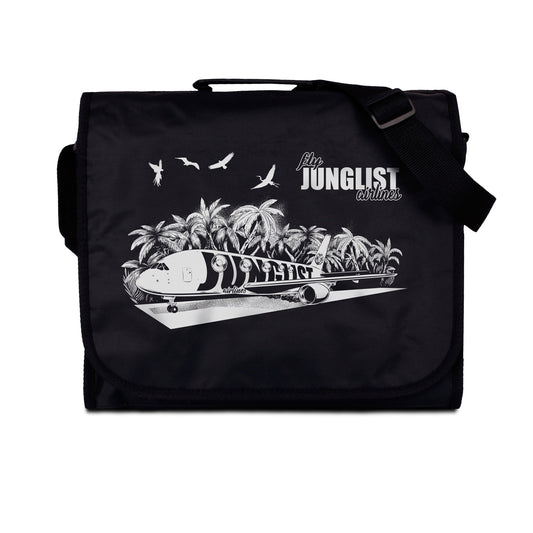 Junglist Airlines Record Bag Massive Drum and Bass Neurofunk & LP Vinyl Amen Break DnB Rave Records DJ Men's Women's Messenger Shoulder Bag
