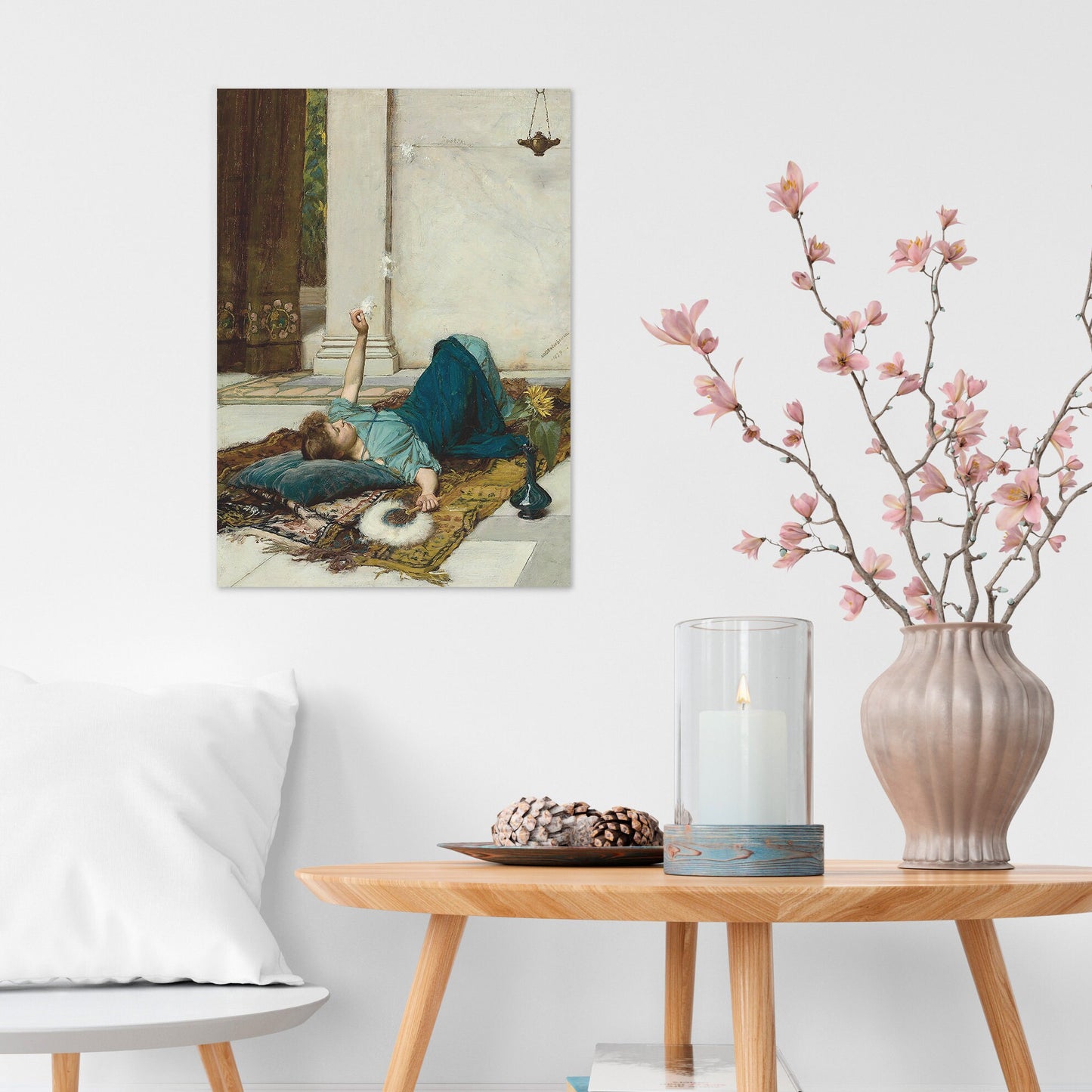 Dolce Far Niente Wall Art Print Poster Pre-Raphaelite John William Waterhouse Classic Painting Elegant Room Decor Beautiful Pretty Aesthetic